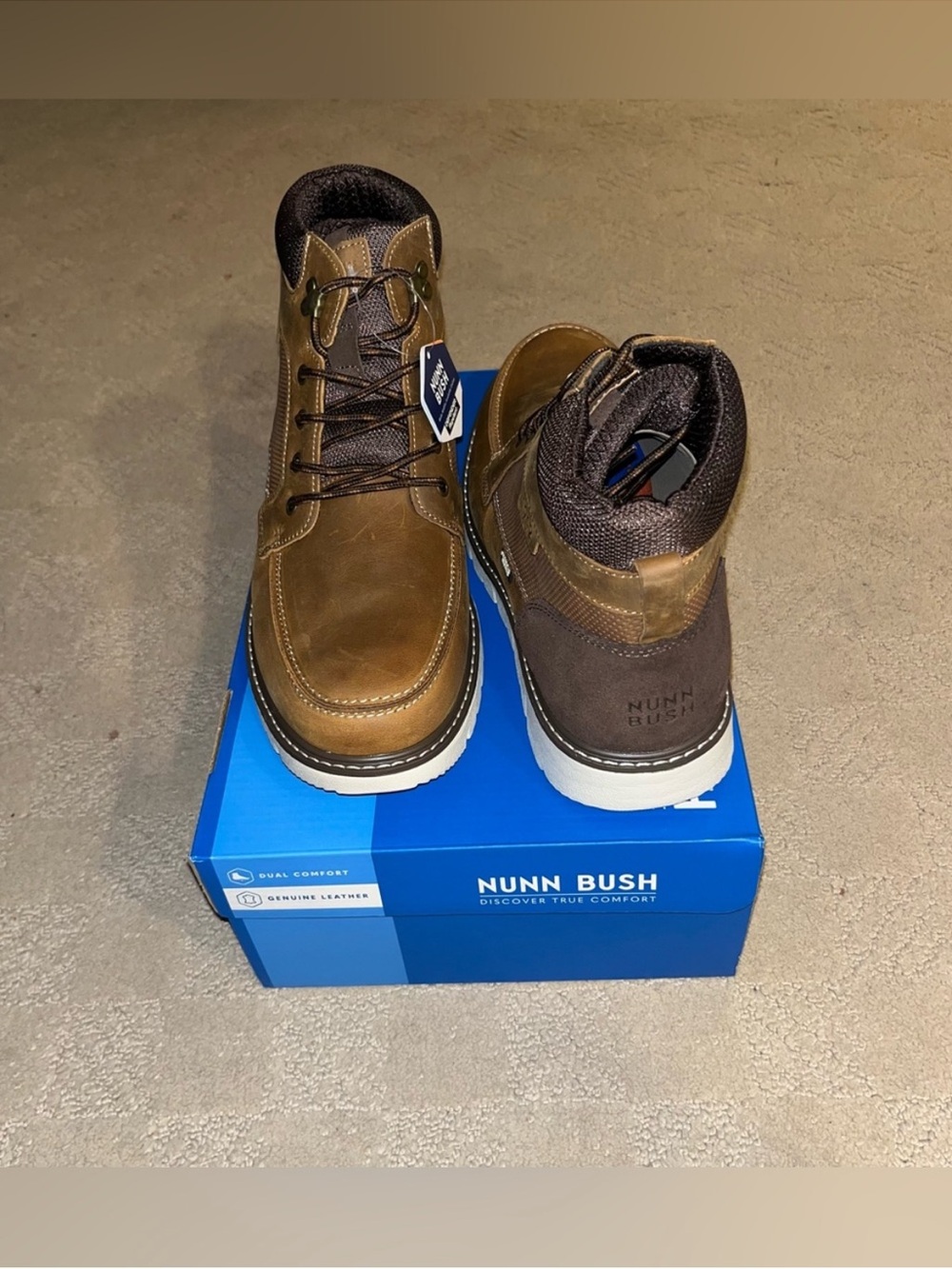 Nunn Bush Karnak Water Resistant Moc Toe Boots Tan Ch Men’s Size 12 - Picture 8 of 14